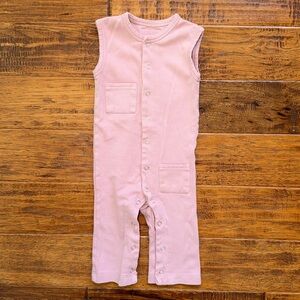 L’ovedbaby Organic Sleeveless Overall, 6-9m, mauve pink